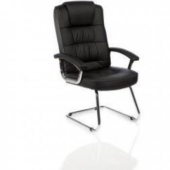 Moore Deluxe Soft Bonded Leather Cantilever Visitor Chair with Arms