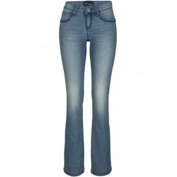 Arizona Bootcut-Jeans mit niedriger Leibhöhe und Used-Look
