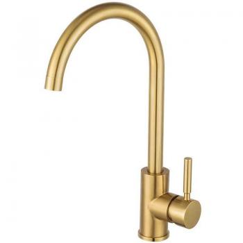 Robinet Lavabo Pivotant 360° CCYKXA – Mitigeur à Bec Haut – Doré Brossé