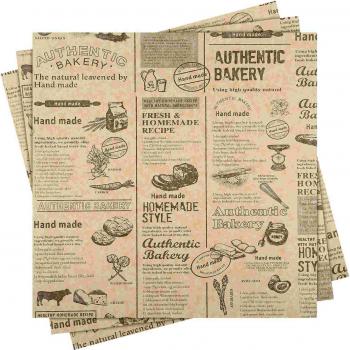 Fettresistentes Sandwich-Packpapierblätter für Delikatessen, 50 Stück à 25x25 cm