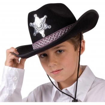 Bonnet Sheriff Noir – Chapeau de Cowboy pour Enfant