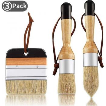 Trio de pinceaux à cire pour finitions en bois