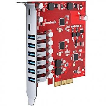 RedComet U22: PCIe auf USB 3.2 Gen 2 Karte mit 8 Ports (6 USB‑A, 2 USB‑C), 20 Gbps, Rottöne