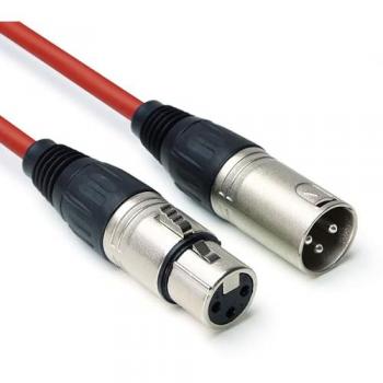 Keepdrum DMX004 RD 3m rotes DMX Kabel mit 3-pol XLR Stecker und Buchse