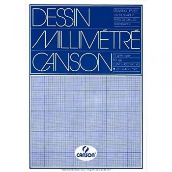 Canson Dessin Millimétré A3 29,7 x 42 cm Bleu