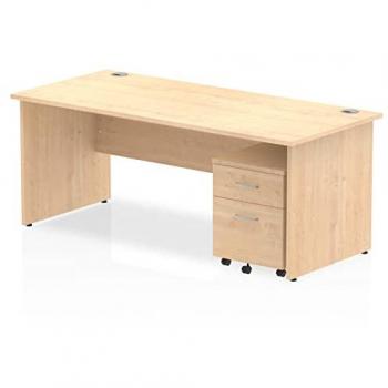 Impulse Bench 1800 x 800mm Straight Office Desk Maple Top Panel End Leg