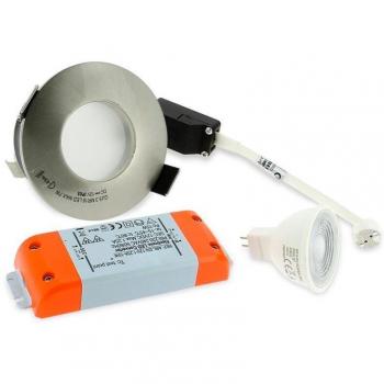 Faretto LED 82mm per Bagno IP65 Acciaio Spazzolato