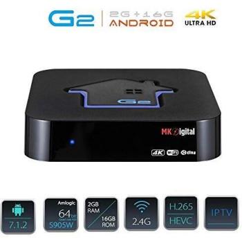 MK Digital G2 4K UHD IPTV Android 7.1.2 Set-Top Box H.265 2GB RAM 16GB Flash