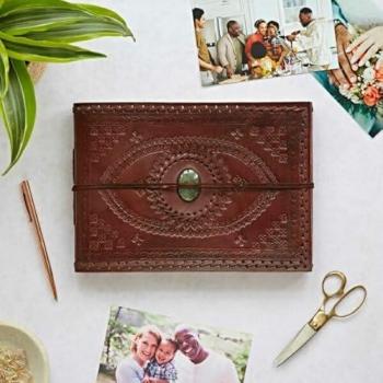 Greenstone Indra Leather Photo Collection – Embossed & Hand‑Stitched