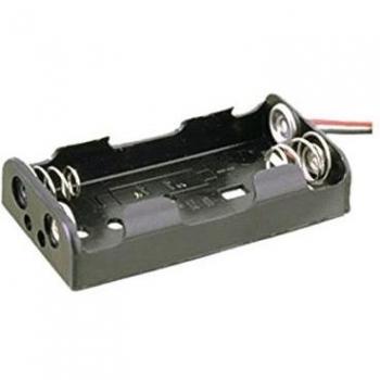 Portapilas de 2 pilas de 1.5V con cable negro