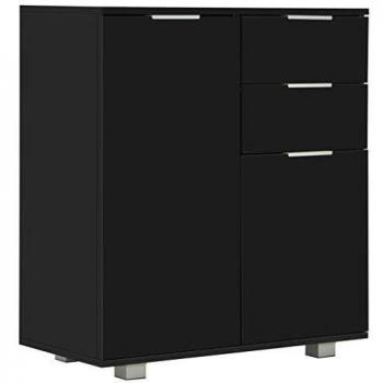 VidaXL Buffet Noir brillant 71 x 35 x 76 cm Aggloméré