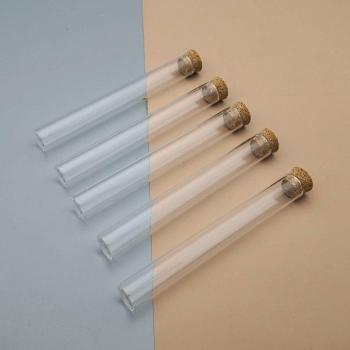 Thick Glass Test Tubes 13x100mm with Flat Bottom and Cork Stoppers
