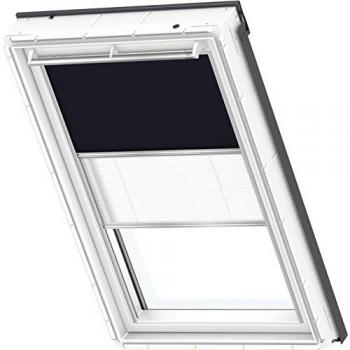 VELUX Verdunkelung Rollo DFD Manuell Uni Dunkelblau/Weiß 1100, 55x118 cm (CK06)