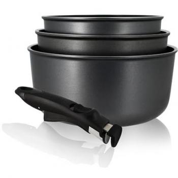 Set de 4 casseroles Menastyl en aluminium compatible induction avec poignée amovible