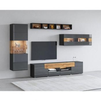 MDF Hochglanz-Set Toledo – 4‑Stück Medienmöbel