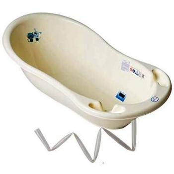 Baignoire Bébé Jaune 102 cm avec Indicateur de Température