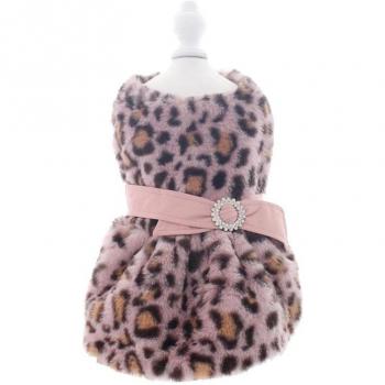 Ropa cálida para perros con estampado de leopardo