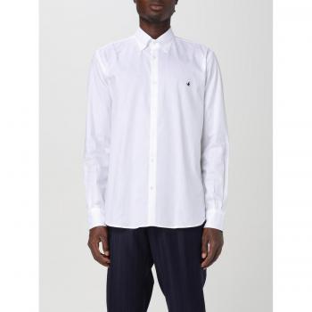 Brooksfield Camicia Uomo Bianco Taglia 43 in cotone popeline con logo ricamato