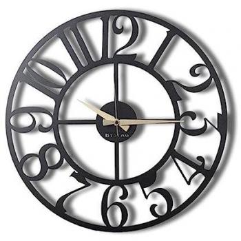 Reloj de Pared Decorativo de Metal Estilo Sencillo 50x50 Negro