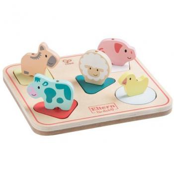Puzle encajable de sonidos de animales de granja HAPE 20x22x8 cm