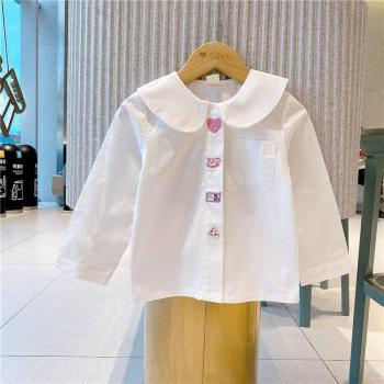 Girls Autumn Cotton Blouse with Long Sleeves
