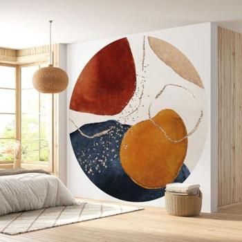 Abstraction Lumaléa Rond – 195 cm, 3 sections, tissu lavable