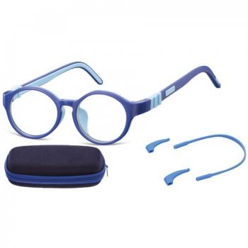 Armazón completo para niños: rojo azul, plástico, gafas anti‑luz azul