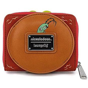 Loungefly Spongebob Squarepants Plankton Krabby Patty Zip-Around Wallet (Brown)
