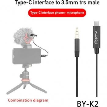 Cable Extensión BOYA BY-K1‑K6 3,5 mm TRS Compatible con iOS y Android (Lightning/C‑Type)