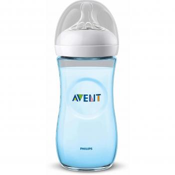 Biberón Avent Natural 330 Ml Azul | Flujo Rápido