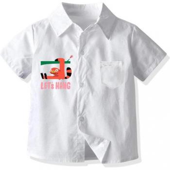 Blusa estampa marina: camisa corta blanca para bebé