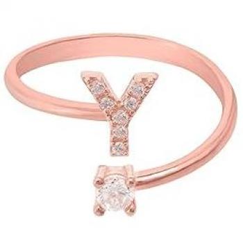 Latelita Initial Y Ring in Rosegold for Women