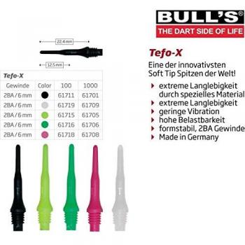 BULL'S Tefo-X 6mm Soft Tips für Darts