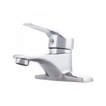 Robinet d'évier en inox Greenice, chrome, eau chaude-froide, bec bas, levier unique
