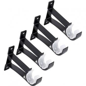 4 Pack Black Curtain Rod Brackets