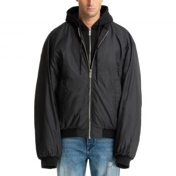 Men's L Hooded Zip Down Jacket – GCDS Black
