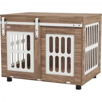 Table d'appoint et maison pour chien PawHut, 80 x 59 x 63 cm, couleur noyer