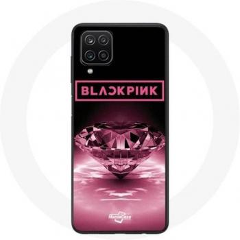 Custodia Samsung Galaxy A12 con Logo Blackpink Kpop e Design Diamante Rosa