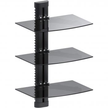 Dihl Floating Triple Glass Shelves Wall Mount Bracket