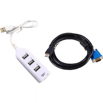 Divisor HDMI‑VGA 1,8 m con Mini‑USB HUB 4‑puerto