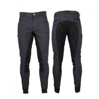 QHP Herren Reithose Jack Vollbesatz (Grau, 50)