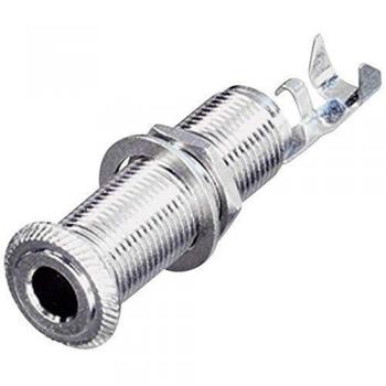 Rean AV NYS2203P 6.35 mm Audio Jack Socket, Straight, 3-Pin, Stereo, Silver