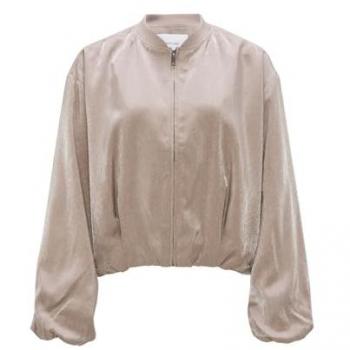 Opus Damen Blouson Jaletta aus Viskose-Mix in warmem Taupe, Größe 40