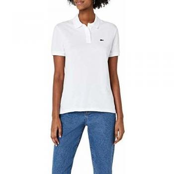 4XL White Croc‑Emblem Lacoste Polo for Women