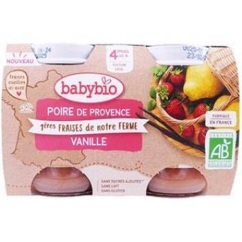 Babybio Petits Pots Poire Fraise Vanille Bio 2x130g 4 Mois+