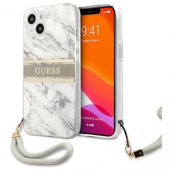 Funda Cool Guess para iPhone 13 Mini con diseño de mármol y colgante