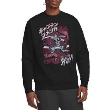 Unisex Black Captain America Retro Japanese 2XL Shirt