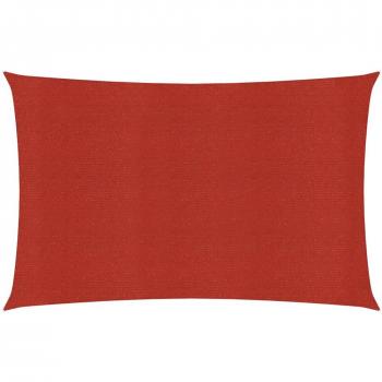Toldo de sombra rojo HDPE 160 g/m² 2x5 m