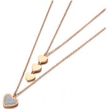 Círculo de Amor Lokaer: gargantilla con corazón doble y circonias