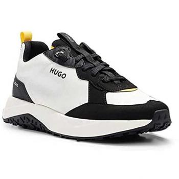 Zapatillas Bajas HUGO Kane Runn Hombre Blanco Gris Roto Rojo 41